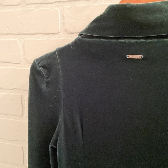 Guess Olga Mini Dress Green Velour Velvet Turtle neck Long sleeve Stretch XS - Picture 13 of 16